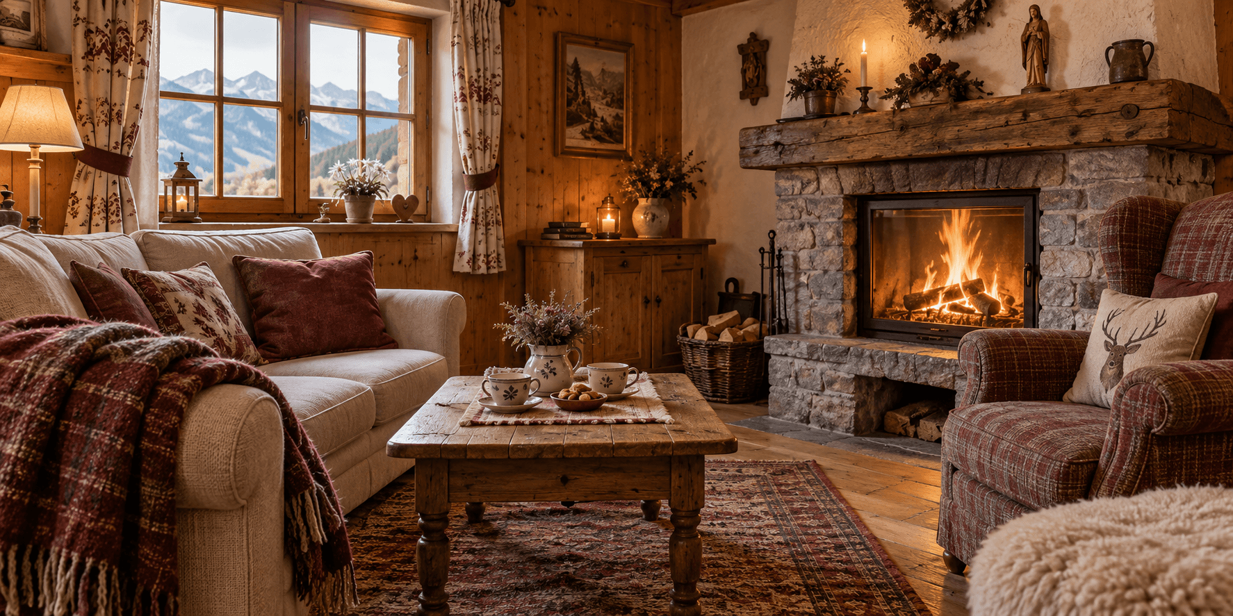 Gemütliches Stüberl mit Sitzplatz und Kamin